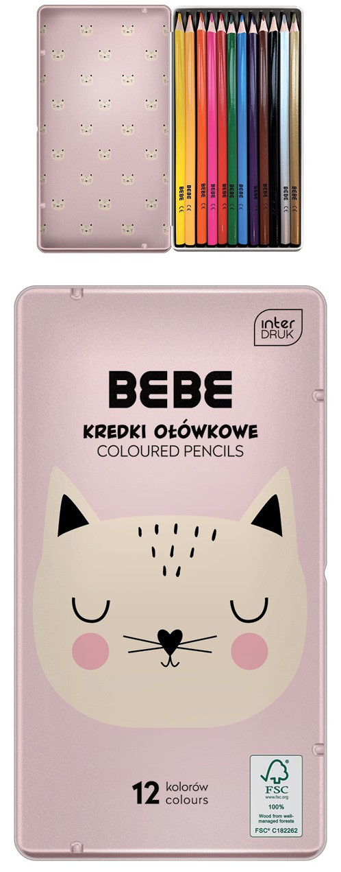 Kredki ołówkowe 12 kolorów BB Girl Interdruk